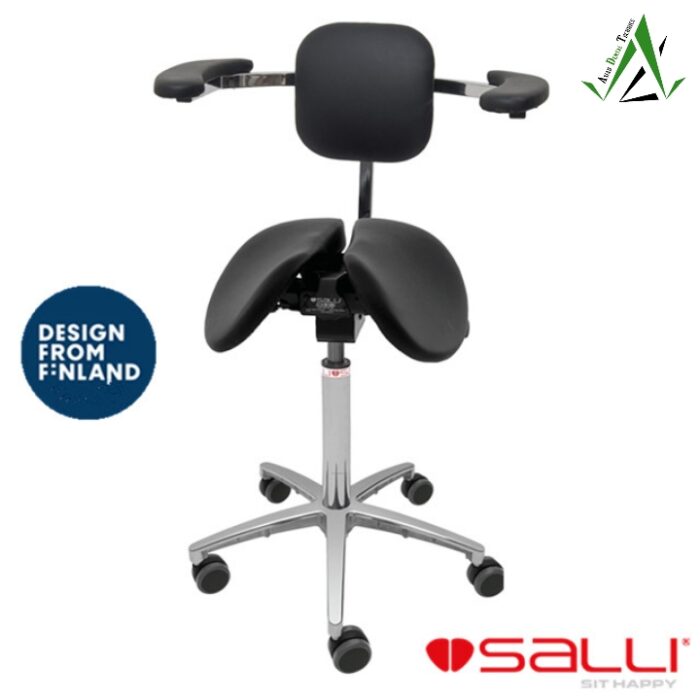 Стул седло для врачей Salli Expert со спинкой и подлокотниками