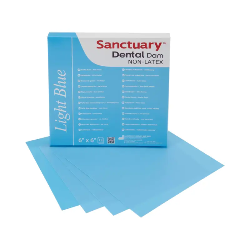 Коффердам Sanctuary Powder-free Non-latex Light Blue Dental Dam 0.25 mm(Малайзия)